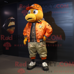 Orange Cod mascot costume...