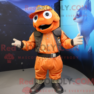 Orange Cod mascottekostuum...