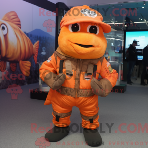 Orange Cod mascottekostuum...