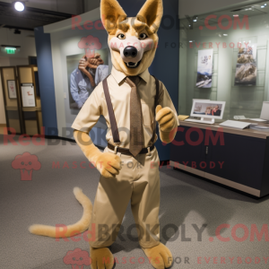 Tan Dingo mascot costume...