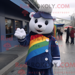 Navy Rainbow mascot costume...
