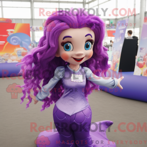 Purple Mermaid mascot...