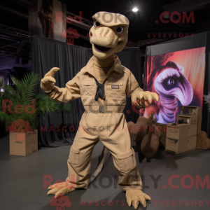 Beige Velociraptor mascot...