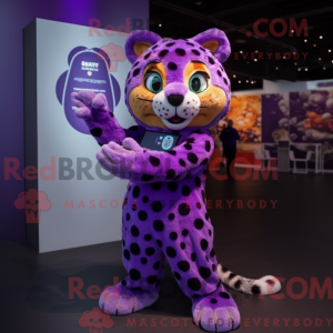 Purple Cheetah mascot...
