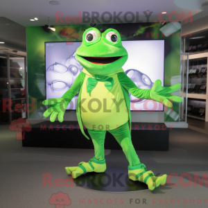 Lime Green Frog mascot...