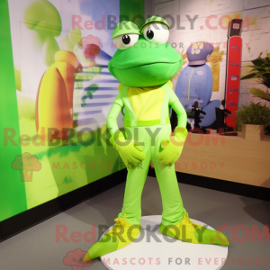 Lime Green Frog mascot...