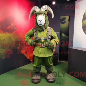 Olive Goat mascot costume...