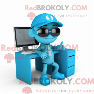 Cyan Computer Maskottchen...