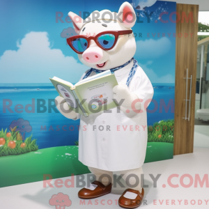 White So maskot kostume...
