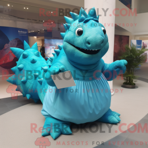 Cyan Ankylosaurus mascot...