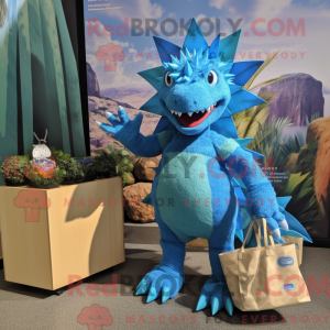 Blue Stegosaurus mascot...