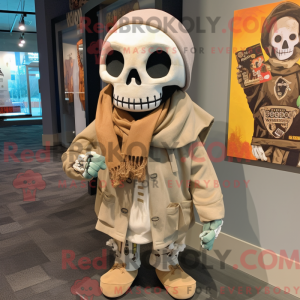 Tan Skull mascot costume...