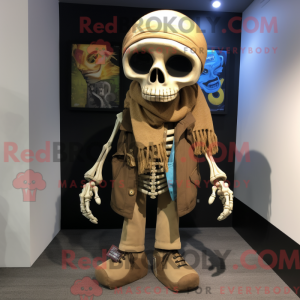 Tan Skull mascot costume...