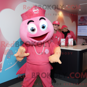 Pink Fish And Chips mascot...