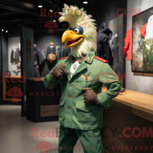Green Rooster mascot...