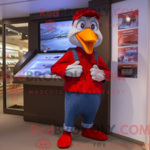 Red Geese mascot costume...