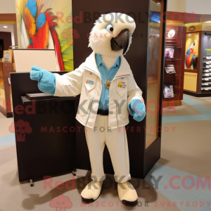 Cream Macaw mascot costume...