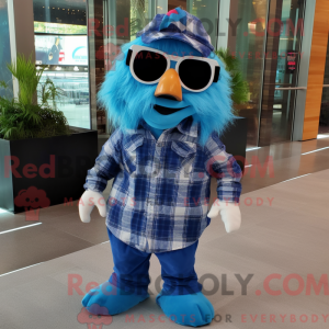 Blå Betta Fish maskot...