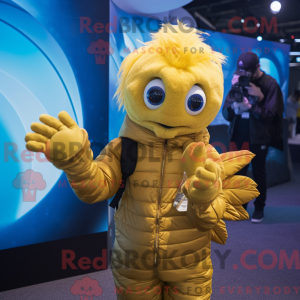 Gold Betta Fish maskot...