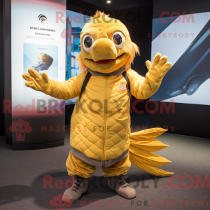 Gold Betta Fish mascot...