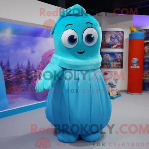 Cyan Ice Maskottchen Kostüm...