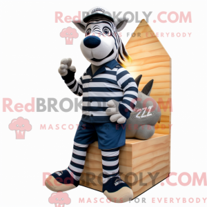 Navy Zebra maskotdraktfigur...