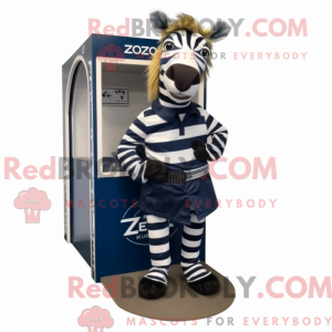 Navy Zebra mascot costume...