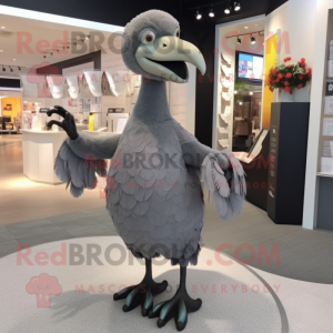 Grå Dodo Bird maskot kostym...