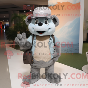 Grå Men maskot kostume...