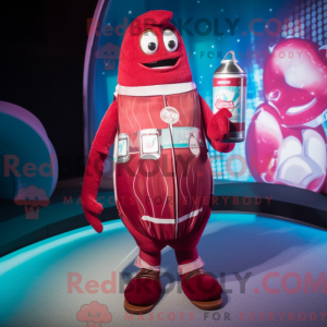 Maroon Soda Can mascot...