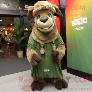 Olive Bison mascot costume...