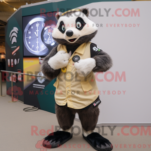 Cream Badger mascot costume...