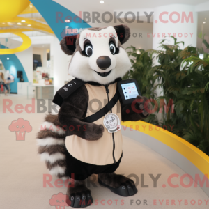 Cream Badger mascot costume...