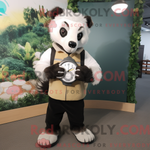 Cream Badger mascot costume...