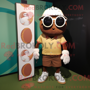 Brown Golf Ball mascot...