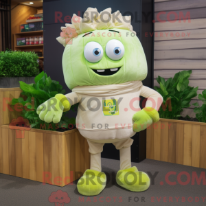 Cream Celery mascot costume...