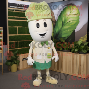Cream Celery mascot costume...