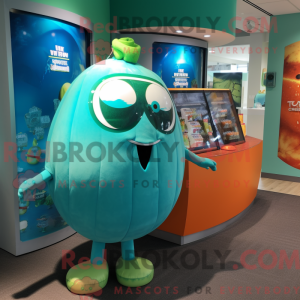 Turkis melon maskot kostume...