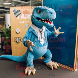 Cyan Tyrannosaurus mascot...