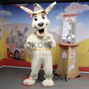 Cream Donkey maskot kostume...