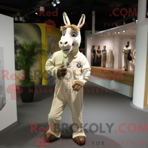 Cream Donkey maskot kostume...