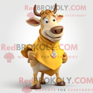 Gold Jersey Cow maskot...