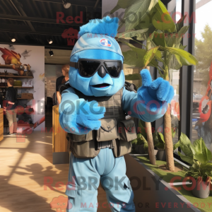 Cyan Para Commando mascot...