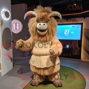 Tan Yak Maskottchen Kostüm...