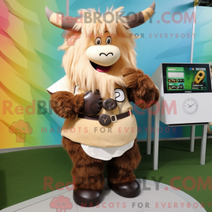 Tan Yak mascot costume...