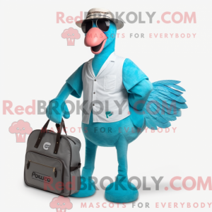 Turquoise Flamingo mascot...