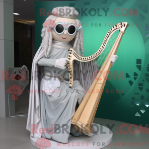 Silver Celtic Harp mascot...