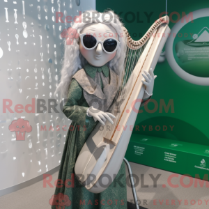 Silver Celtic Harp mascot...