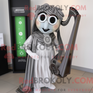 Silver Celtic Harp mascot...