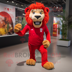 Red Tamer Lion maskot drakt...